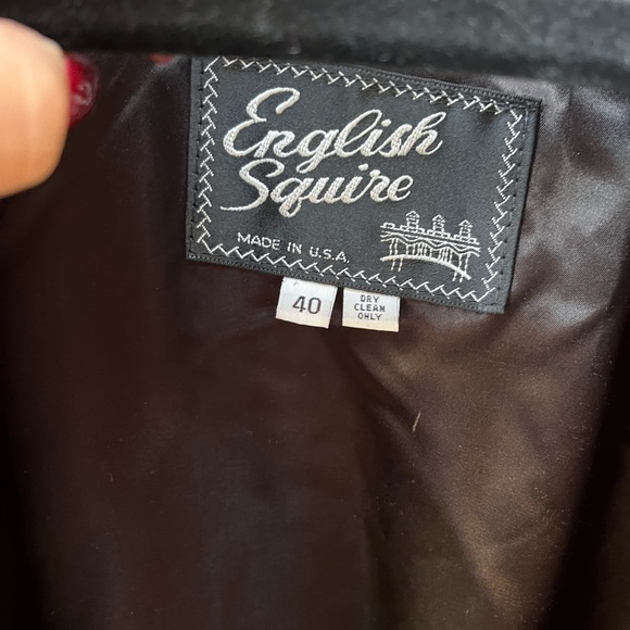 Vintage English Squire Red Wool Bomber Jacket Size 40 - Picture 2 of 8